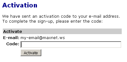 E-mail address verification